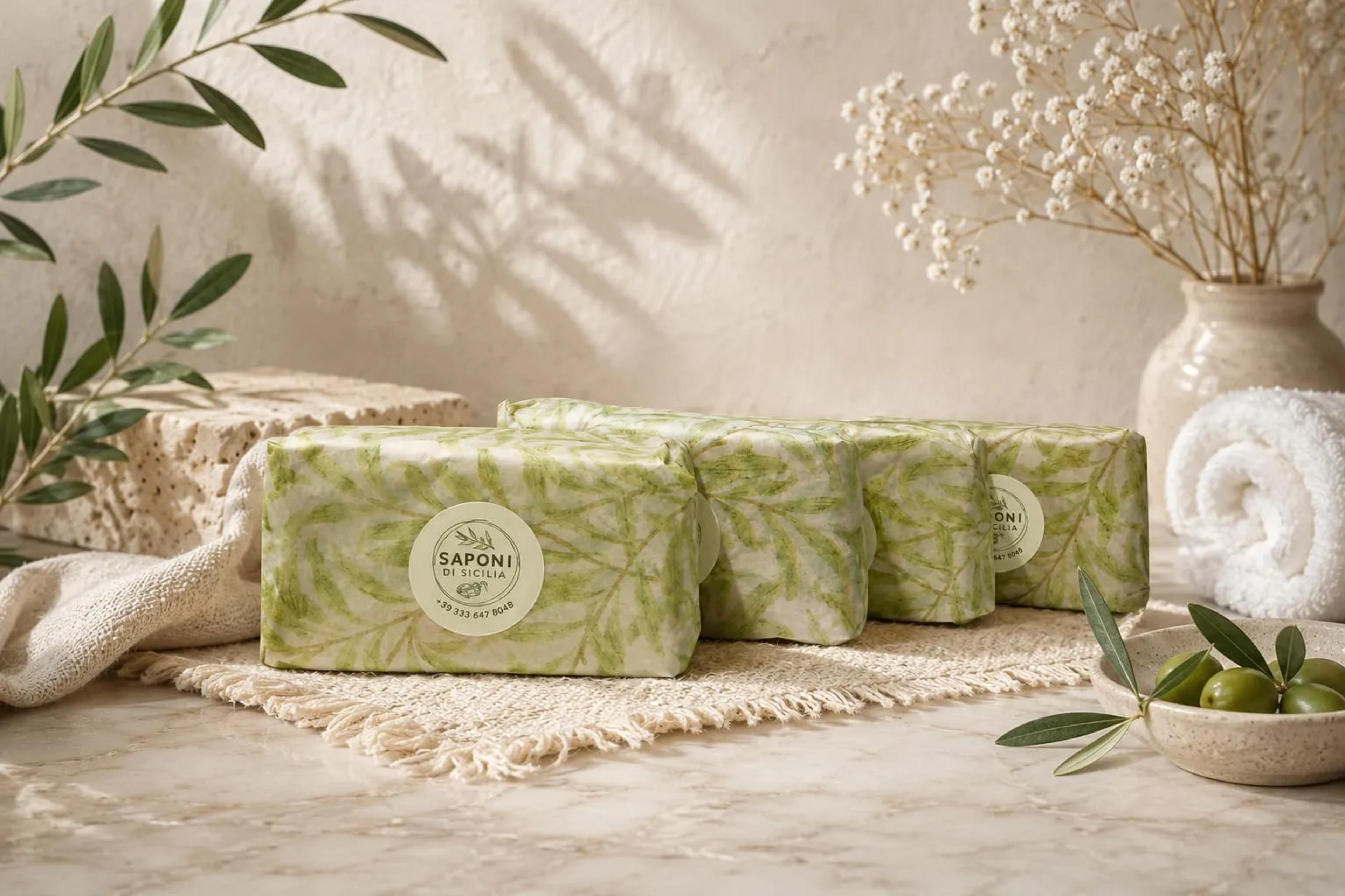Sapone naturale all’ olio di oliva fatto a mano.